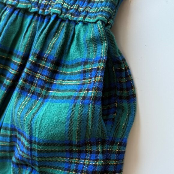Cat & Jack Green & Blue Plaid Smocked Short Sleeve Dress Girls Size 5T NWOT - Picture 4 of 8